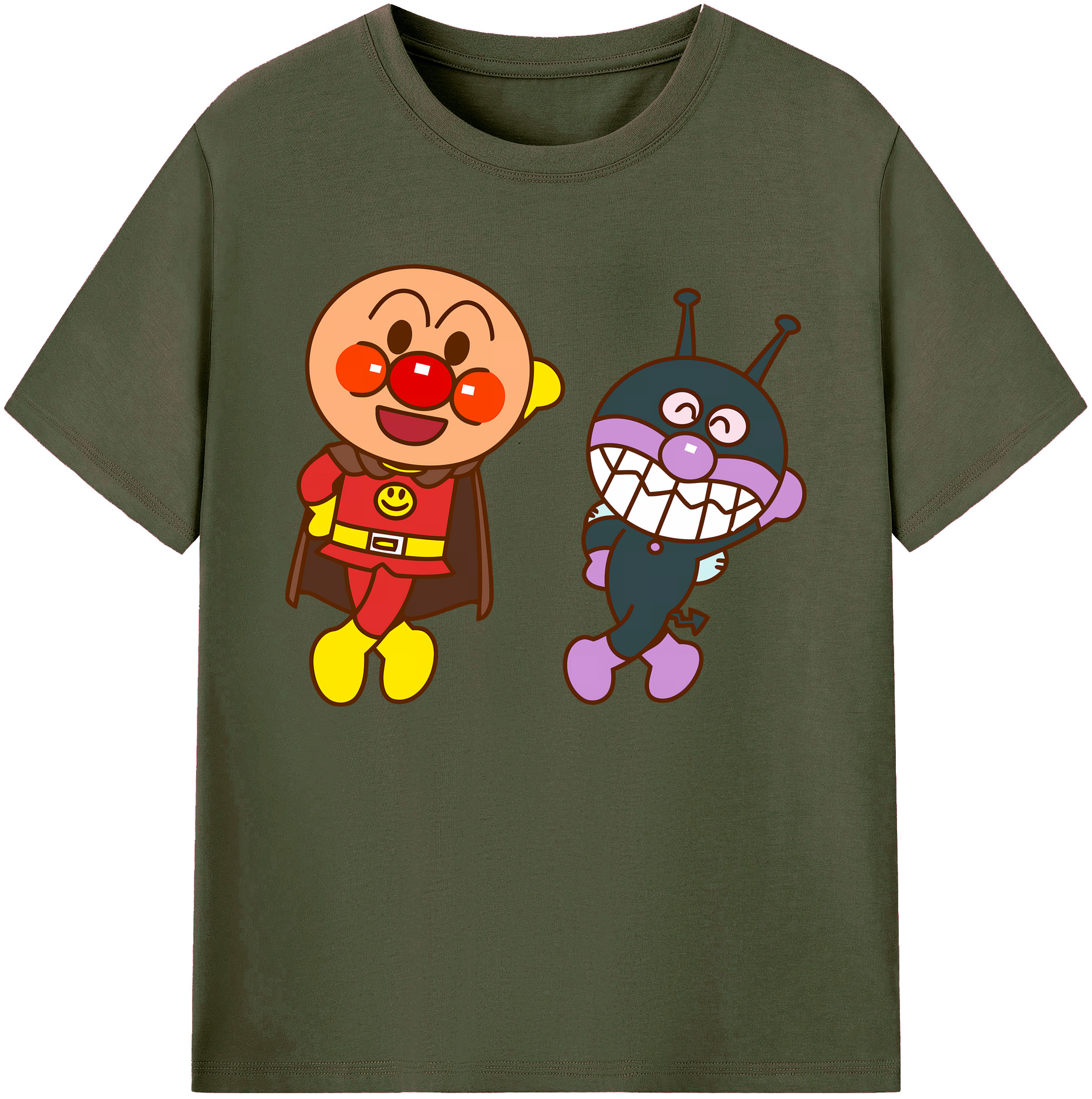 （画像用） アンパンマン Anpanman 綿100％ メンズ半袖Tシャツ｜肌触りやわらか＆通気性